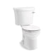 KOHLER 25097-TR-0 Kingston Two-Piece Round-Front 1.28 Gpf Toilet With Right-Hand Trip Lever And Tank Cover Locks in White