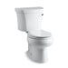 KOHLER 3947-UR-0 Wellworth Two-Piece Round-Front 1.28 Gpf Toilet With Right-Hand Trip Lever, Insulated Tank And 14" Rough-In in White