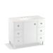 KOHLER K-99564-LG-1WA Jacquard 42" bathroom vanity cabinet with furniture legs, 1 door and 6 drawers