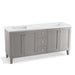KOHLER K-99538-LG-1WT Poplin 72" bathroom vanity cabinet with legs, 4 doors and 3 drawers