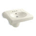 KOHLER 1999-4-96 Brenham Wall-Mounted Or Concealed Carrier Arm Mounted Commercial Bathroom Sink With 4" Centerset Faucet Holes And Shroud in Biscuit