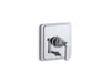 KOHLER T98757-4B-CP Pinstripe Rite-Temp(R) Pressure-Balancing Valve Trim With Diverter And Grooved Lever Handle, Valve Not Included in Polished Chrome