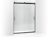 KOHLER K-706383-L Levity Sliding shower door, 78" H x 56-5/8 - 59-5/8" W, with 5/16" thick Crystal Clear glass