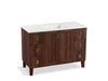 KOHLER K-99535-LGSD-1WE Poplin 48" bathroom vanity cabinet with legs, 2 doors and 6 drawers, split top drawers