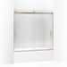 KOHLER K-706001-L Levity Sliding bath door, 59-3/4" H x 54 - 57" W, with 1/4" thick Crystal Clear glass