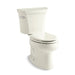 KOHLER 3998-T-96 Wellworth Two-Piece Elongated 1.28 Gpf Toilet With Tank Cover Locks in Biscuit