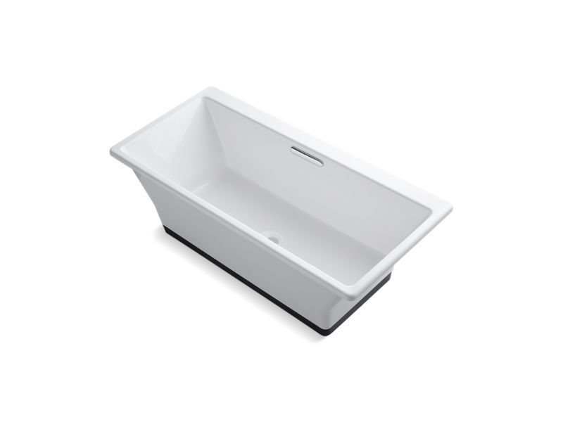 KOHLER K-819-F63 Rêve 66-15/16" x 31-1/2" freestanding bath with Float installation and Brilliant Ash base without jet trim