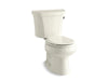 KOHLER 3997-TR-96 Wellworth Two-Piece Round-Front 1.28 Gpf Toilet With Right-Hand Trip Lever And Tank Cover Locks in Biscuit