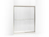 KOHLER 702206-G54-MX Fluence Sliding Shower Door, 70-5/16" H X 56-5/8 - 59-5/8" W, With 1/4" Thick Falling Lines Glass in Matte Nickel