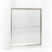 KOHLER 702206-G54-MX Fluence Sliding Shower Door, 70-5/16" H X 56-5/8 - 59-5/8" W, With 1/4" Thick Falling Lines Glass in Matte Nickel
