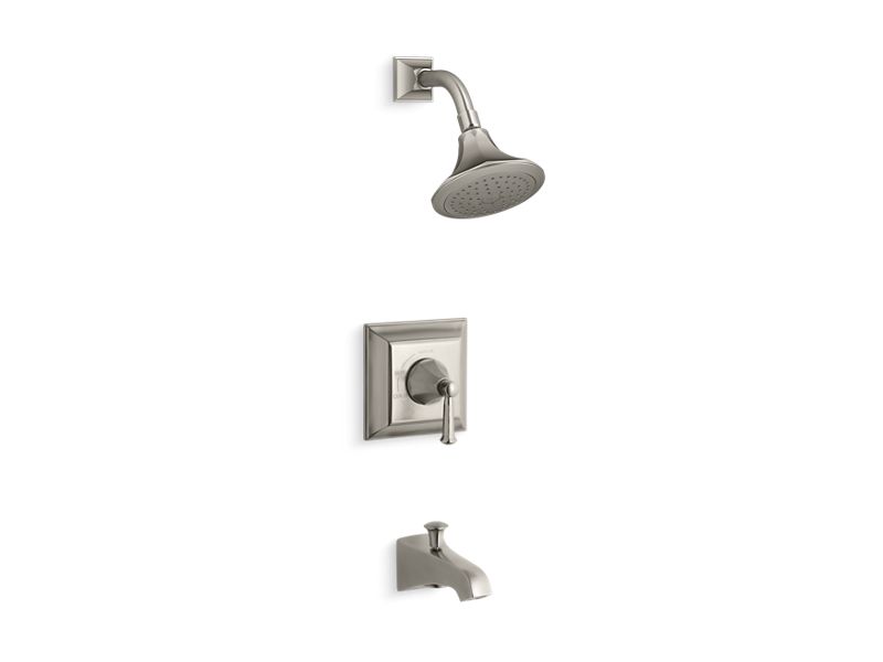 KOHLER TS461-4S-BN Memoirs Stately Rite-Temp Bath And Shower Valve Trim With Lever Handle, Spout And 2.5 Gpm Showerhead in Vibrant Brushed Nickel