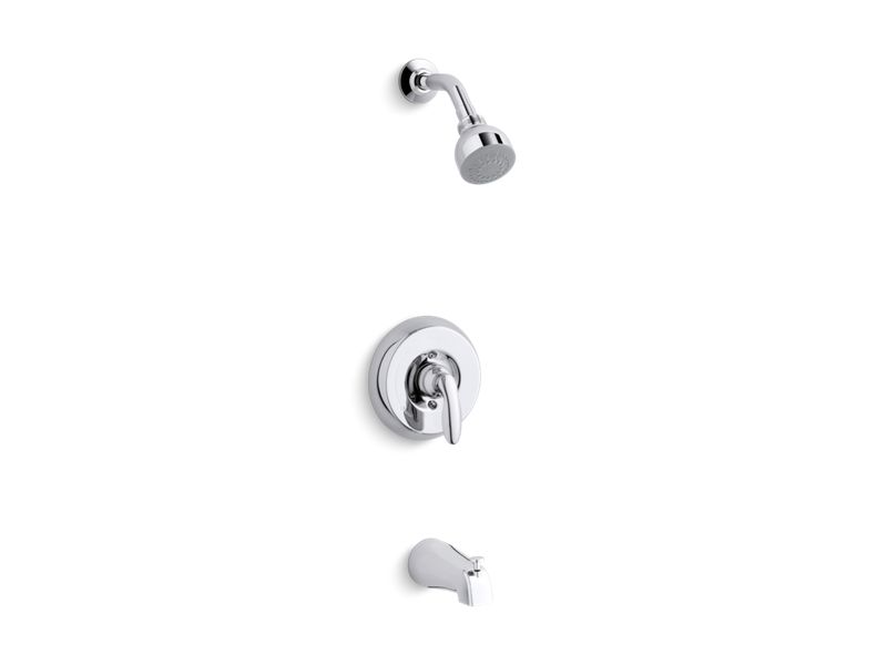 KOHLER K-PS15601-4S Coralais Rite-Temp bath and shower valve trim with lever handle, slip-fit spout and 2.5 gpm showerhead, project pack