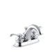 KOHLER 12266-4-CP Fairfax Centerset Bathroom Sink Faucet With Lever Handles in Polished Chrome