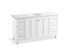 KOHLER K-99523-LG-1WA Damask 60" bathroom vanity cabinet with furniture legs, 2 doors and 6 drawers