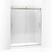 KOHLER K-706012-L Levity Sliding shower door, 74" H x 56-5/8 - 59-5/8" W, with 3/8" thick Crystal Clear glass