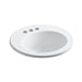 KOHLER K-2202-4 Brookline 19" diameter drop-in bathroom sink with 4" centerset faucet holes