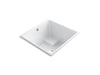 KOHLER K-1969-GW-0 Underscore Cube 48" x 48" cube drop-in BubbleMassage(TM) Air Bath with Bask(TM) heated surface and center drain