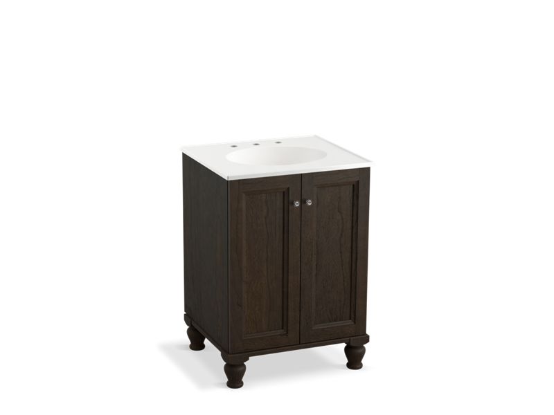 KOHLER K-99513-LG-1WC Damask 24" bathroom vanity cabinet with furniture legs and 2 doors