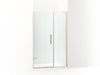 KOHLER 27606-10L-BNK Composed 46–46-3/4" W X 71-1/2" H Frameless Pivot Shower Door With 3/8" Crystal Clear Glass And Back-To-Back Vertical Door Pulls in Anodized Brushed Nickel
