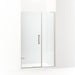 KOHLER 27606-10L-BNK Composed 46–46-3/4" W X 71-1/2" H Frameless Pivot Shower Door With 3/8" Crystal Clear Glass And Back-To-Back Vertical Door Pulls in Anodized Brushed Nickel