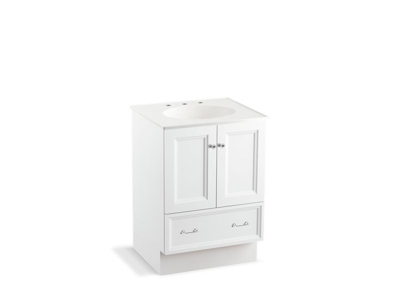KOHLER K-99514-TK-1WA Damask 24" bathroom vanity cabinet with toe kick, 2 doors and 1 drawer