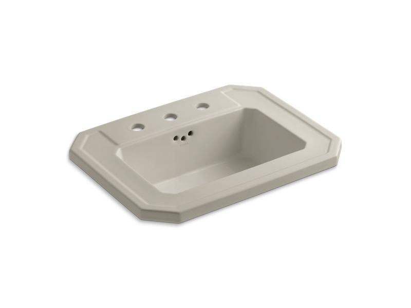 KOHLER K-2325-8-G9 Kathryn Drop-in bathroom sink with 8" widespread faucet holes