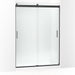 KOHLER K-706383-L Levity Sliding shower door, 78" H x 56-5/8 - 59-5/8" W, with 5/16" thick Crystal Clear glass