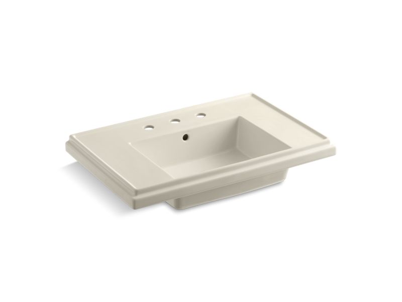 KOHLER K-2758-8-47 Tresham 30" pedestal bathroom sink basin with 8" widespread faucet holes