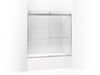 KOHLER K-706005-L Levity Sliding bath door, 59-3/4" H x 54 - 57" W, with 1/4" thick Crystal Clear glass