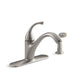 KOHLER 10412-VS Fort?? 4-Hole Kitchen Sink Faucet With 9-1/16" Spout, Matching Finish Sidespray in Vibrant Stainless