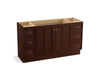 KOHLER K-99523-TK-1WG Damask 60" bathroom vanity cabinet with toe kick, 2 doors and 6 drawers