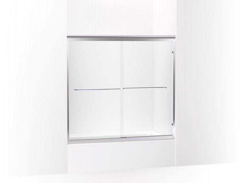 KOHLER K-702202-6L Fluence 52" - 57" W x 55-1/2" H sliding bath door with 1/4" thick Crystal Clear glass