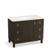 KOHLER K-99562-LG-1WC Poplin 42" bathroom vanity cabinet with legs, 1 door and 6 drawers