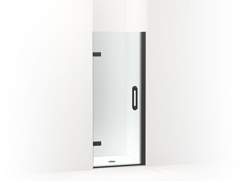 KOHLER 27577-10L-BL Components 27-5/8"–28-3/8" W X 71-1/2" Frameless Pivot Shower Door With 3/8" Crystal Clear Glass And Back-To-Back Vertical Door Pulls in Matte Black