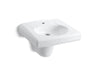 KOHLER 1999-1N-0 Brenham Wall-Mounted Or Concealed Carrier Arm Mounted Commercial Bathroom Sink With Single Faucet Hole And Shroud in White