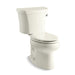 KOHLER 3948-RZ-96 Wellworth Two-Piece Elongated 1.28 Gpf Toilet With Right-Hand Trip Lever, Tank Cover Locks, Insulated Tank And 14" Rough-In in Biscuit