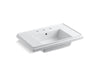 KOHLER K-2758-8-0 Tresham 30" pedestal bathroom sink basin with 8" widespread faucet holes
