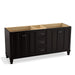 KOHLER K-99525-LGSD-1WU Damask 72" bathroom vanity cabinet with furniture legs, 4 doors and 3 drawers, split top drawer