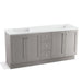 KOHLER K-99538-TK-1WT Poplin 72" bathroom vanity cabinet with toe kick, 4 doors and 3 drawers