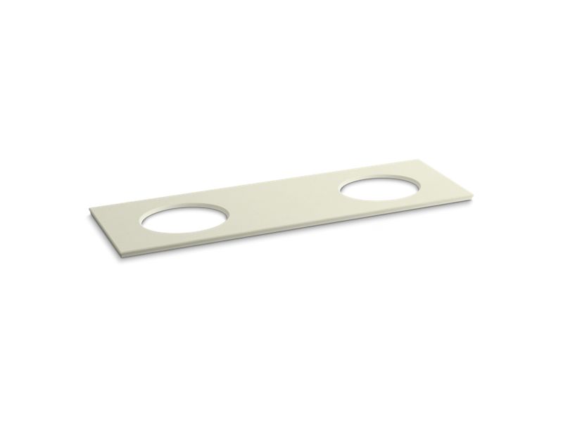 KOHLER 5434-S35 Solid/Expressions 73" Vanity Top With Double Verticyl(R) Oval Cutout in Biscuit Expressions