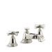 KOHLER 13132-3B-SN Pinstripe Widespread Bathroom Sink Faucet With Cross Handles in Vibrant Polished Nickel