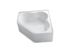 KOHLER K-1160-HL-0 Tercet 60" x 60" whirlpool with integral flange, heater and center drain