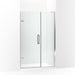 KOHLER 27607-10L-SHP Components 71-1/2" X 46-3/4" Frameless Pivot Shower Door With 3/8" Crystal Clear Glass And Back-To-Back Vertical Door Pulls in Bright Polished Silver
