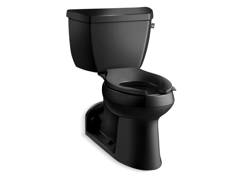 KOHLER 3578-RA-7 Barrington Comfort Height Two-Piece Elongated Chair Height Toilet With Concealed Trapway in Black