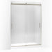 KOHLER K-706383-L Levity Sliding shower door, 78" H x 56-5/8 - 59-5/8" W, with 5/16" thick Crystal Clear glass