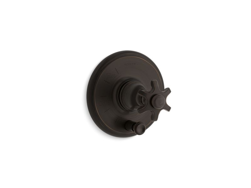 KOHLER K-T72768-3M Artifacts Rite-Temp pressure-balancing valve trim with push-button diverter and prong handle