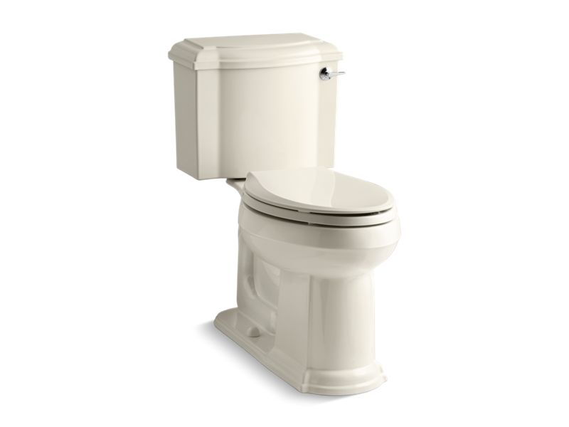 KOHLER 3837-RA-47 Devonshire Comfort Height Two-Piece Elongated 1.28 Gpf Chair Height Toilet With Right-Hand Trip Lever in Almond