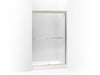 KOHLER 702217-L-NX Fluence Sliding Shower Door, 75" H X 56-5/8 - 59-5/8" W, With 3/8" Thick Crystal Clear Glass in Brushed Nickel