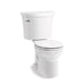 KOHLER 25097-SST-0 Kingston Two-Piece Round-Front 1.28 Gpf Toilet With Tank Cover Locks And Antimicrobial Finish in White