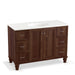 KOHLER K-99522-LGSD-1WE Damask 48" bathroom vanity cabinet with furniture legs, 2 doors and 6 drawers, split top drawers